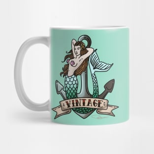 Retro Mermaid Tattoo Art Mug